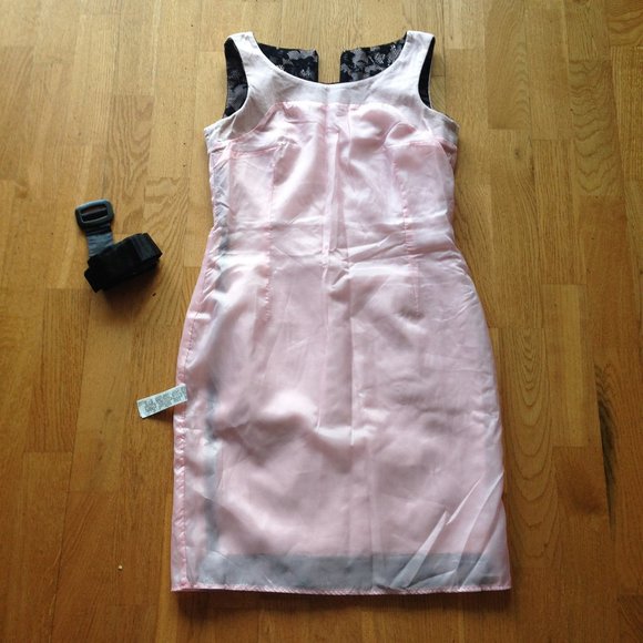 Mohito Sleeveless Midi Sheath Dress Floral Black Mesh Lace - Picture 9 of 15